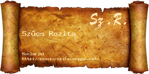 Szűcs Rozita névjegykártya